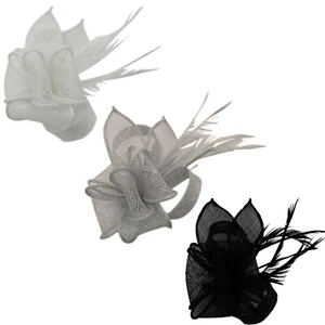 Frauen Feder Clip Fascinator Brosche Hochzeit Royal Ascot Rennen Abschlussball Brautparty - Bild 1 von 4