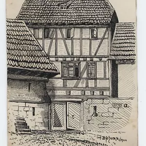 Oberpfalz Historische Ansicht signiert Tusche Zeichnung Ende 19 Jhd - Bild 1 von 3
