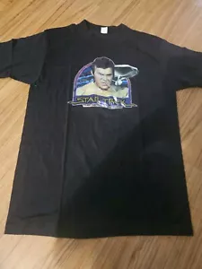 Vintage Star Trek Captain Kirk T-Shirt 1979 schwarz Größe Large einzelner Stich - Bild 1 von 6