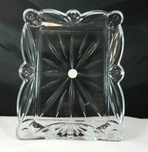 Block Crystal Picture Frame Tulip Garden Hand Cut Polished Mouth Blown 5" X 7" - Picture 1 of 17