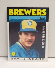 RAY SEARAGE 2017 Rediscover Topps Buyback SILVER ~ 1986 Topps #642 ~ BREWERS