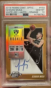 2018-19 Contenders Optic Dzanan Musa Rookie RC Auto Orange /25 Psa10 Gem Mint - Picture 1 of 2