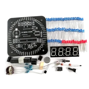 DIY Rotating LED Alarm Electronic Digital Clock Kit Learning Board 5V DS1302 - Picture 1 of 13