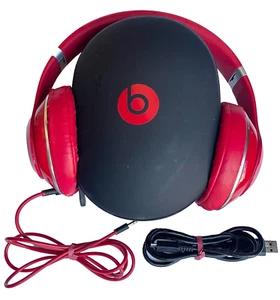 TOP RED BEATS DR. DRE STUDIO KABELGEBUNDENE OVER EAR KOPFHÖRER & BEATS CASE - Bild 1 von 10
