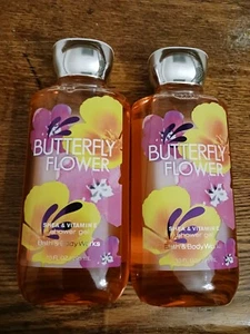 BATH AND BODY WORKS BUTTERFLY FLOWER SHOWER GEL LOT OF 2 RARE DISCONTINUED - Picture 1 of 5