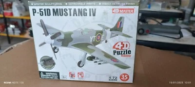 4D Master 1/72 P-51D Mustang IV RAF Model Kit Puzzle 4D - Immagine 1 di 4