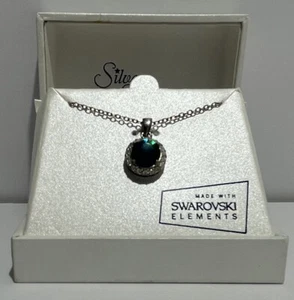 Silber Glitzer Glänzer Halskette aus Swarovski Elements Stil #441844EM - Bild 1 von 9