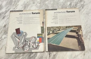 ARCHITECTURAL FORUM Magazine 1954 lot of 2 vintage MCM design art - Picture 1 of 21