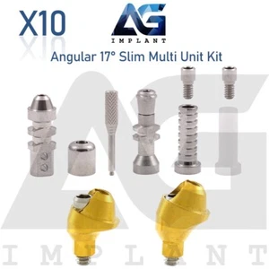 Kit de 10 unidades múltiples angulares 1,6 prótesis plataforma delgada 17° Int hexagonal titanio - Imagen 1 de 5