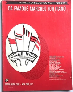 Vintage 54 Famosas Marchas para Piano No. 20 Music For Everyone Copyright 1958-VG - Imagen 1 de 8