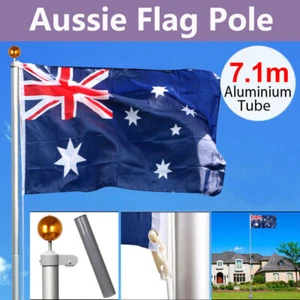 7.1M meter Aluminium Australian Aussie Flag Pole Flagpole Full Set - Picture 1 of 6