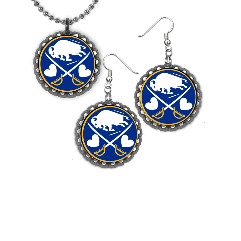 Juego de Pendientes y Collar Buffalo Sabres Gran Regalo Color Plata Foto 1 de 1