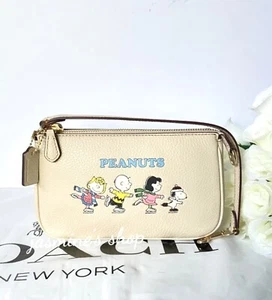 NWT Coach X Peanuts Nolita 19 With Snoopy And Friends Motif Leather Ivory CE858 - Picture 1 of 14