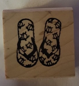 RSP Rubber Stamp Flip Flops With Turtles - Picture 1 of 5