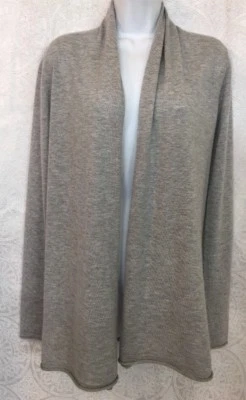 Cárdigan Suéter Donna Karan Gris Cachemira Mangas Largas Talla P Foto 1 de 4