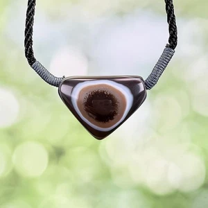 Regalo di Natale Cina Mongolia Interna Gobi Occhio Agata Grezza Esemplare Ciondolo - Foto 1 di 3