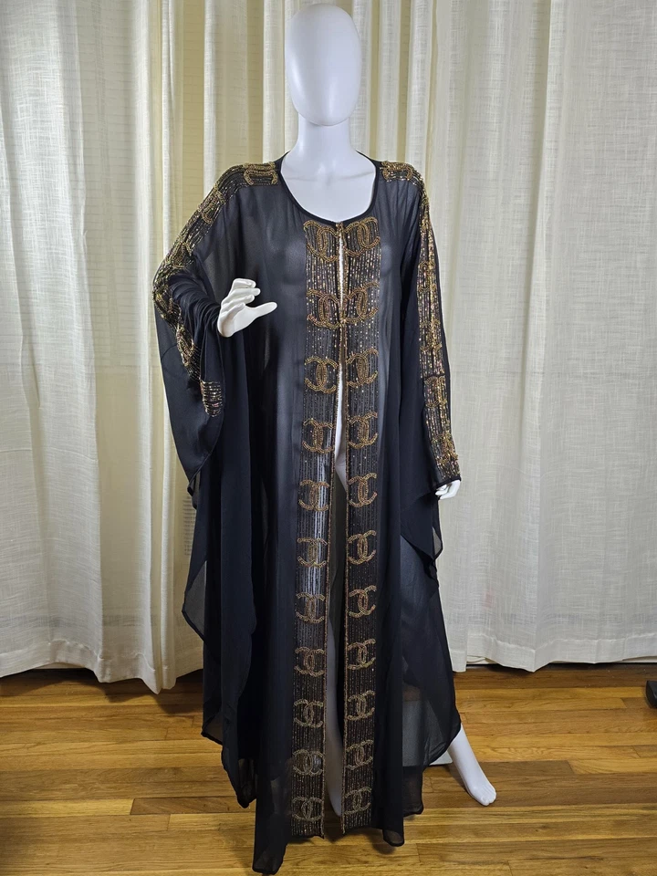 Caftán Abaya negro para mujer talla XXL  Foto 1 de 4