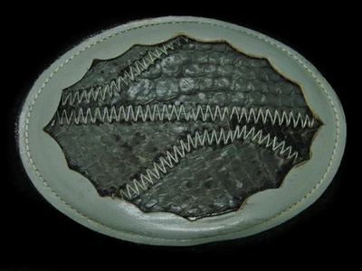 TC01122 VINTAGE 1970s **ORNAMENTAL** NOCONA LEATHER WESTERN & COWBOY BELT BUCKLE - Image 1 of 2