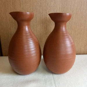 Tokoname Ware Sake Flasche 2er Set Tokkuri Trinkgefäß Japanische Keramik - Bild 1 von 11