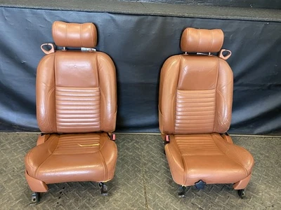02-05 FORD THUNDERBIRD PAR DE 6 VÍAS ASIENTOS DELANTEROS CUERO MARRÓN SILLÍN BS Foto 1 de 4