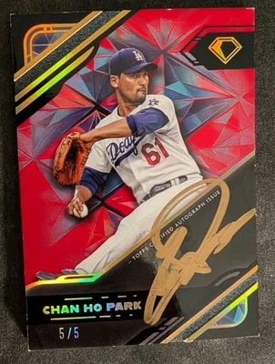 2025 Topps Diamond Icons Chan Ho Park Negro Policromatink Automático/5 Dorado Foto 1 de 4
