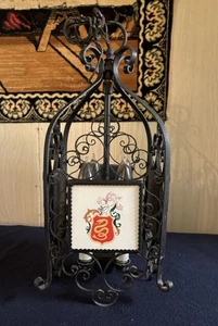 Vintage KRONLEUCHTER Wappen Spanien Gothic Mittelalter Schmiedeeisen - Bild 1 von 21