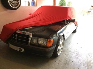 Vollgarage Car-Cover Indoor Rot mit Spiegeltaschen für Mercedes 190E W201 - Picture 1 of 4