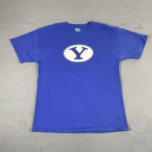 NCAA Brigham Young BYU Cougars Polyester Blue T-shirt Size Large L - Picture 1 of 5