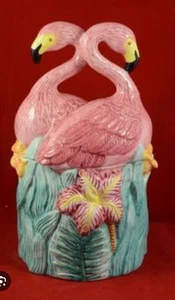 VINTAGE DOUBLE FLAMINGO COOKIE JAR BOTTOM ONLY REPLACEMENT - Picture 1 of 8