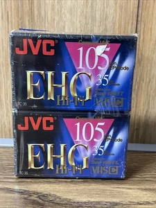 JVC EHG HiFi 105 Min. EP Mode Compact VHS C TC-35 Brandneu Versiegelt 2 Stück - Bild 1 von 2