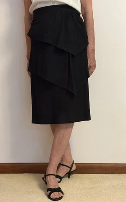 Falda Lápiz Crepé Lana Negra Años 40 Vintage Miss Stephan Talla S Foto 1 de 4