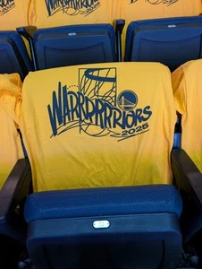 Golden State Warriors 2025 NBA Playoffs Yellow Tee T-Shirt 04/28/25 Houston NEW - Picture 1 of 4