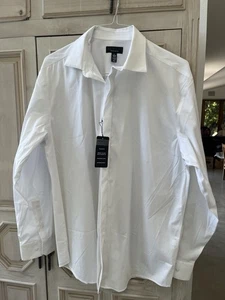 Alfani Mens Dress Shirt, White Size Large, Button Down Long Sleeve New With Tags - Picture 1 of 11