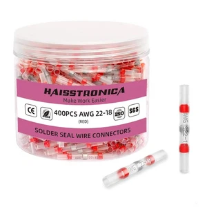 haisstronica 400PCS Solder Seal Wire Connectors,Heat Shrink Butt Connectors, ... - Picture 1 of 6