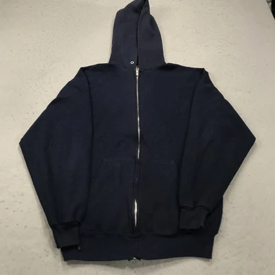 DE COLECCIÓN Jerzees Sudadera con Capucha Para Hombres Mediana Azul Cremallera Sudadera Grunge Envejecida EE. UU. 90s Foto 1 de 4