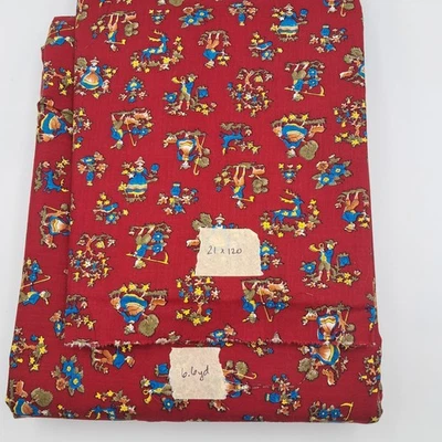 8+Yd Of Quilting Cotton Sewing Fabric Red Shephard Boy Girl Farm Scene Unbranded - Image 1 of 2