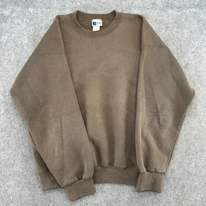 VTG Pro Spirit Sweater Mens XL Brown Thick Cotton Sweatshirt Pullover USA 90s - Picture 1 of 7