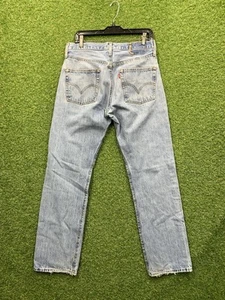 Levis 501 Jeans Herren 31x32 blau Straight Fit Button Fly Denim Freizeit Preppy Logo - Bild 1 von 15