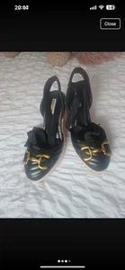 River Island Snaffle Espadrille Shoes Norma Ladies Wedge Sandals Black Size 7 - Picture 1 of 4