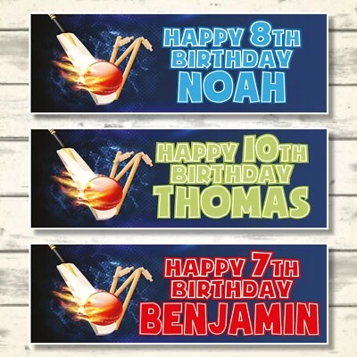 2 PANCARTAS PERSONALIZADAS DE FIESTA DE CUMPLEAÑOS DE CRICKET - Diseño 3 Foto 1 de 4