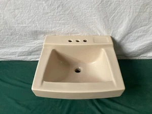 Vtg 19x17 Mid Century Milk Chocolate Tan Bath Wal Sink American Standard 413-24E - Picture 1 of 22