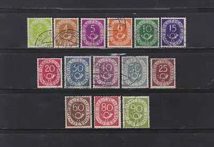 Bund set corto da 123 -138 corno postale 14 valori timbrati perfetti  - Foto 1 di 1
