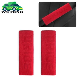 2PCS JDM Bride Red Fabric Seat Belt Cover Shoulder Pads Racing Seat Material - Picture 1 of 12