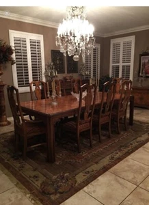 Dining room (Drexel brand) set 8 chairs 3 leaf EXCELLENT! All in photos MUST GO! - Picture 1 of 12