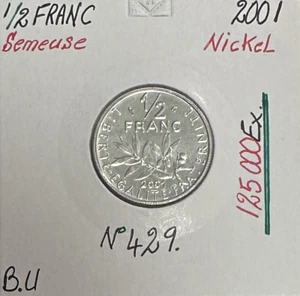 1/2 FRANC SEMEUSE - 2001 - Pièce de Monnaie en Nickel // Qualité : BU - Picture 1 of 2