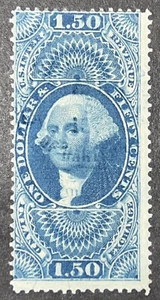 Travelstamps: 1862-71 US Stamps Scott # R78c Used, Ng, $1.50 Light Handstamp - Picture 1 of 5