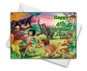 LIBRO DE LA SELVA Tarjeta de cumpleaños personalizada - Tarjeta de felicitación del libro de la selva de Disney - D2 - Imagen 1 de 1