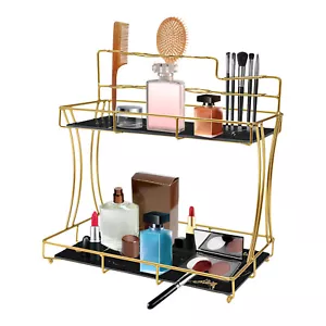2 Removable Tier Bathroom Organizer Countertop Makeup Shelf Tray for Bedroom - Picture 1 of 14