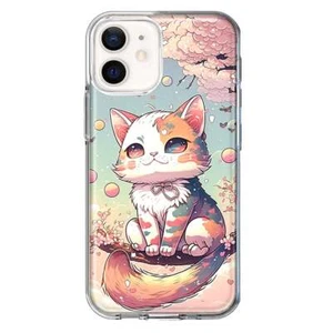 Für Apple iPhone 12 Stoßfeste Hülle Kirschblüte Niedliche Katze Cover - Bild 1 von 6