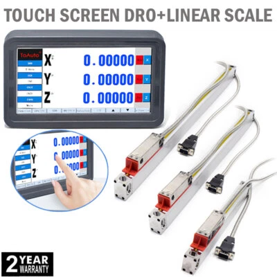 2/3 Achsen DRO Digitalanzeige Touchscreen LCD Display + Lineare Glaswaage Kit - Bild 1 von 4
